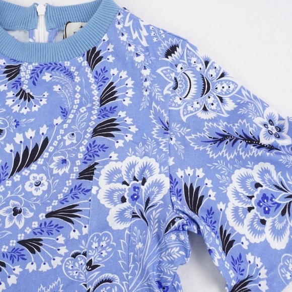 NWT [Etro] Milano Floral & Paisley Print Zip-Up Woven Shirt Dress Girls Size 6 - Picture 5 of 15